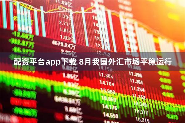 配资平台app下载 8月我国外汇市场平稳运行