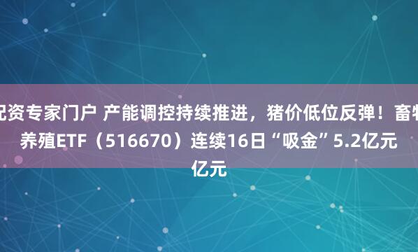 配资专家门户 产能调控持续推进,猪价低位反弹!畜牧养殖ETF(516670)连续16日“吸金”5.2亿元