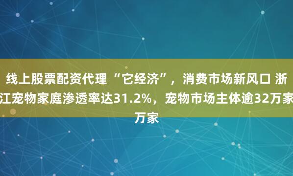 线上股票配资代理 “它经济”，消费市场新风口 浙江宠物家庭渗透率达31.2%，宠物市场主体逾32万家